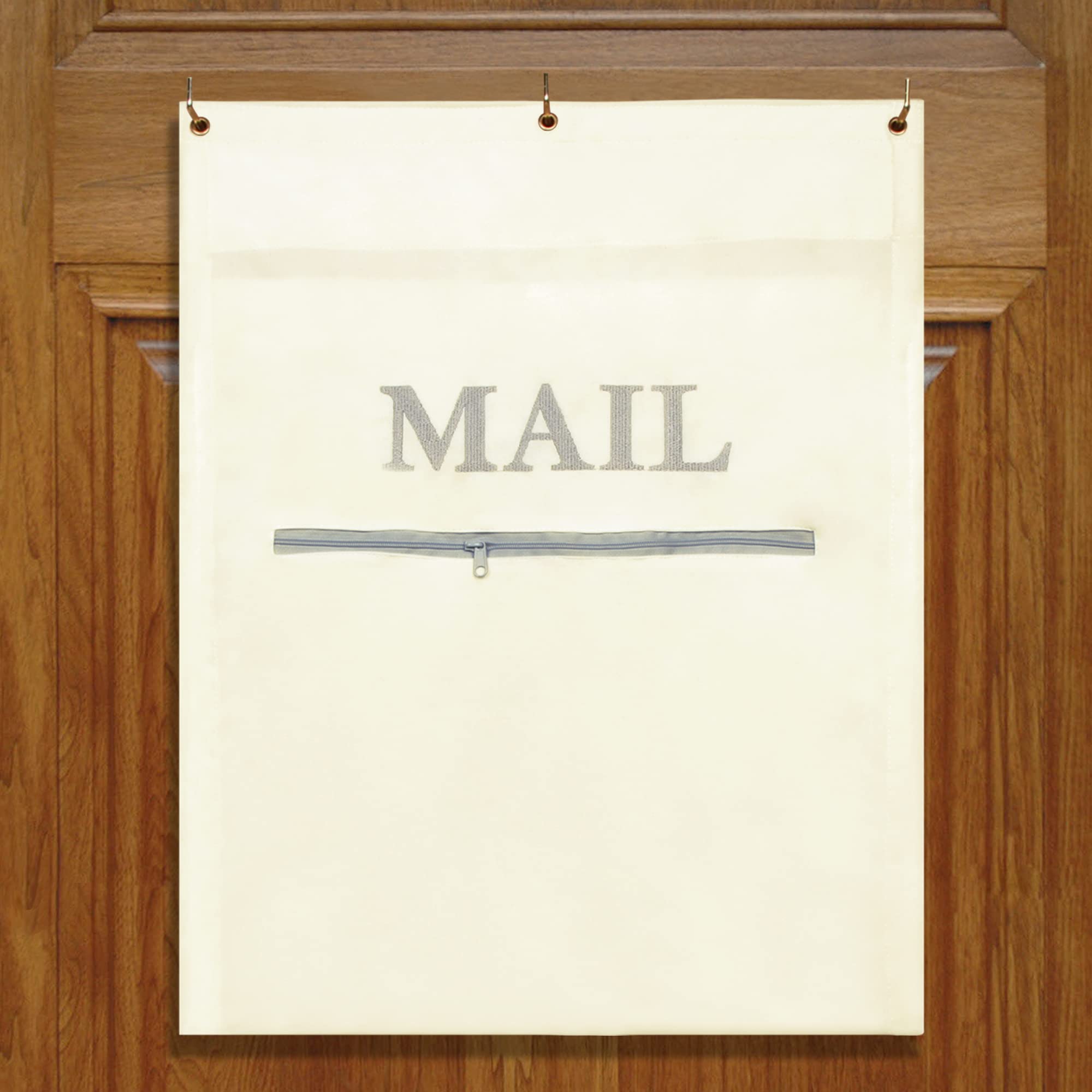 Mail Catcher for Mail Slots Letter Bag Post Efficient Organizer for Home Office and Garage Doors Basket Letter Cage Door Bag (Cream)…