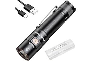 Fenix E35R EDC Flashlight, 3100 Lumens USB-C Rechargeable High Lumen Performance Flashlight with LumenTac Organizer (Black)