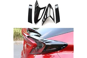 MICROCK Tail Light Cover Trim Rear Taillight for Toyota C-HR CHR 2018 2019 2020 2021 2022 2023 2024, ABS Carbon Fiber, 4pcs