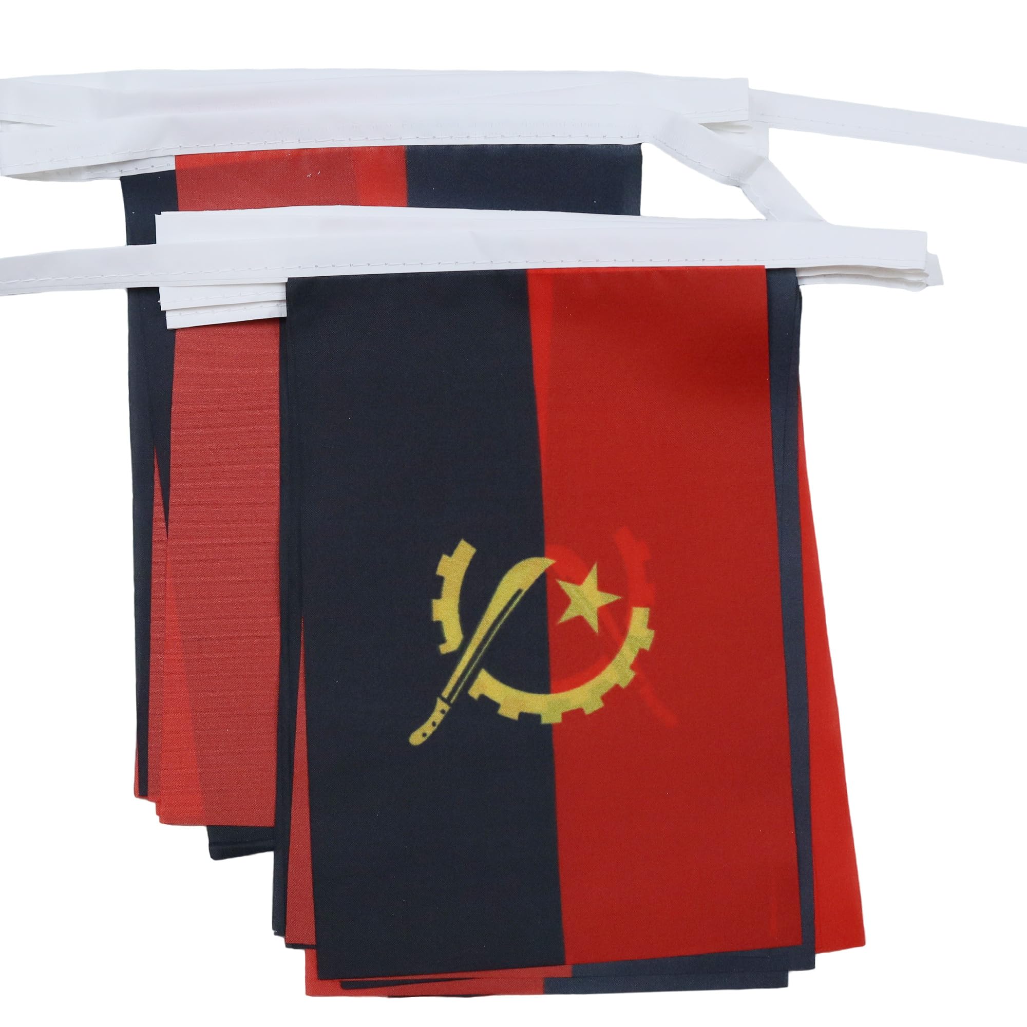 AZ FLAG Angola Bunting Flag, 20 Ft Garland with 20 Small Angolan Flags 8'' x 6'', 100% Polyester String Pennant, 6 meters — image 1