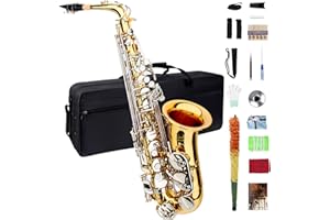 MEPERG Eb Alto Saxophone - Beginner & Adult, Gold & Silver Finish