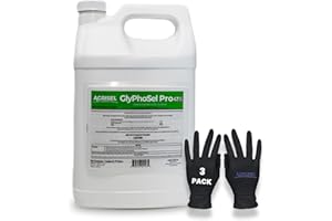 Agrisel GlyPhoSel Pro Weed Killer, Tackles Hard-to-Kill Weeds, Low-Odor, Easy Mixing, Pet Safe, Includes 3-Pack of Agrisel Protective Gloves, 128 Ounces