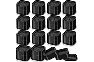 ECALLY Bed Risers (Set of 16) Adjustable Furniture Risers Heavy Duty Stackable Bed Lifts Risers Desk Leg Riser Square Bed Elevators Bed Frame Risers for Mattress Table Sofa Chair Couch (Black,2.2 Inch)