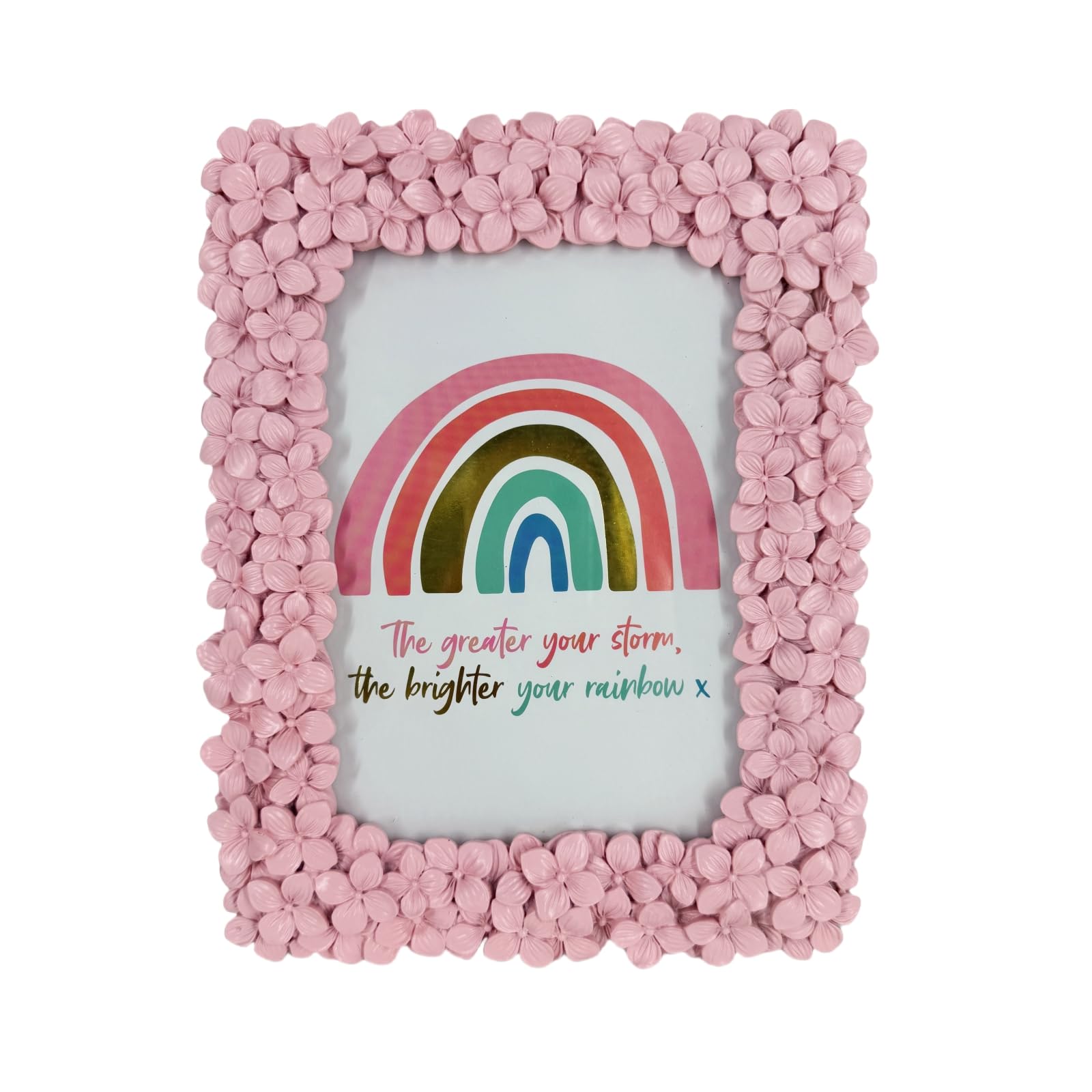 Photo 1 of 5x7 Ornate Picture Frame Embossed Flower Art Deco Photo Frames 5 x 7 Floral for Wall and Tabletop Display with Glass Retro Home Decor(Pink)
