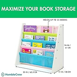 Humble Crew 4-Tier Kids Bookshelf, White