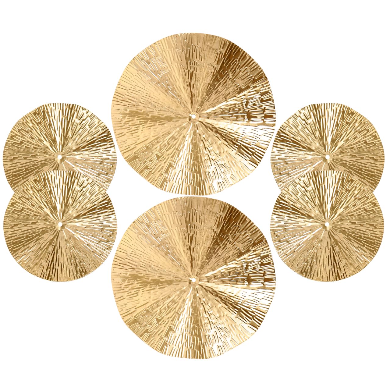 Operitacx Gold Circular Sunglasses Wall Decoration 9.6 Inch Sunburst Wall Art with Irregular Wavy Design Modern Hanging for Living Room Bedroom