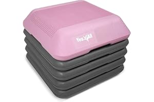 Yes4All High Arobic Step Platform & Stackable Risers - Adjustable 4"/6"/8"/10"/12" Height - Choose Full Step Platform Set or 