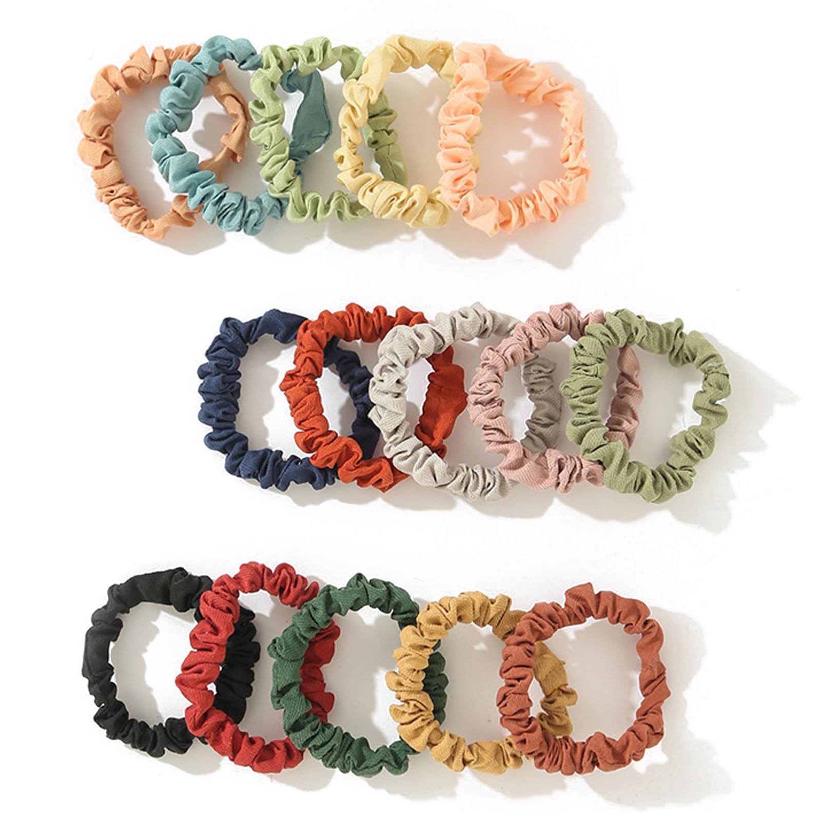 EULAPGOE 15 Pcs Cute Hair Scrunchies for Girls and Women, Premium Twill Fabric Scrunchy, Soft Elastic Bands Ponytail Holder Hair Accessories