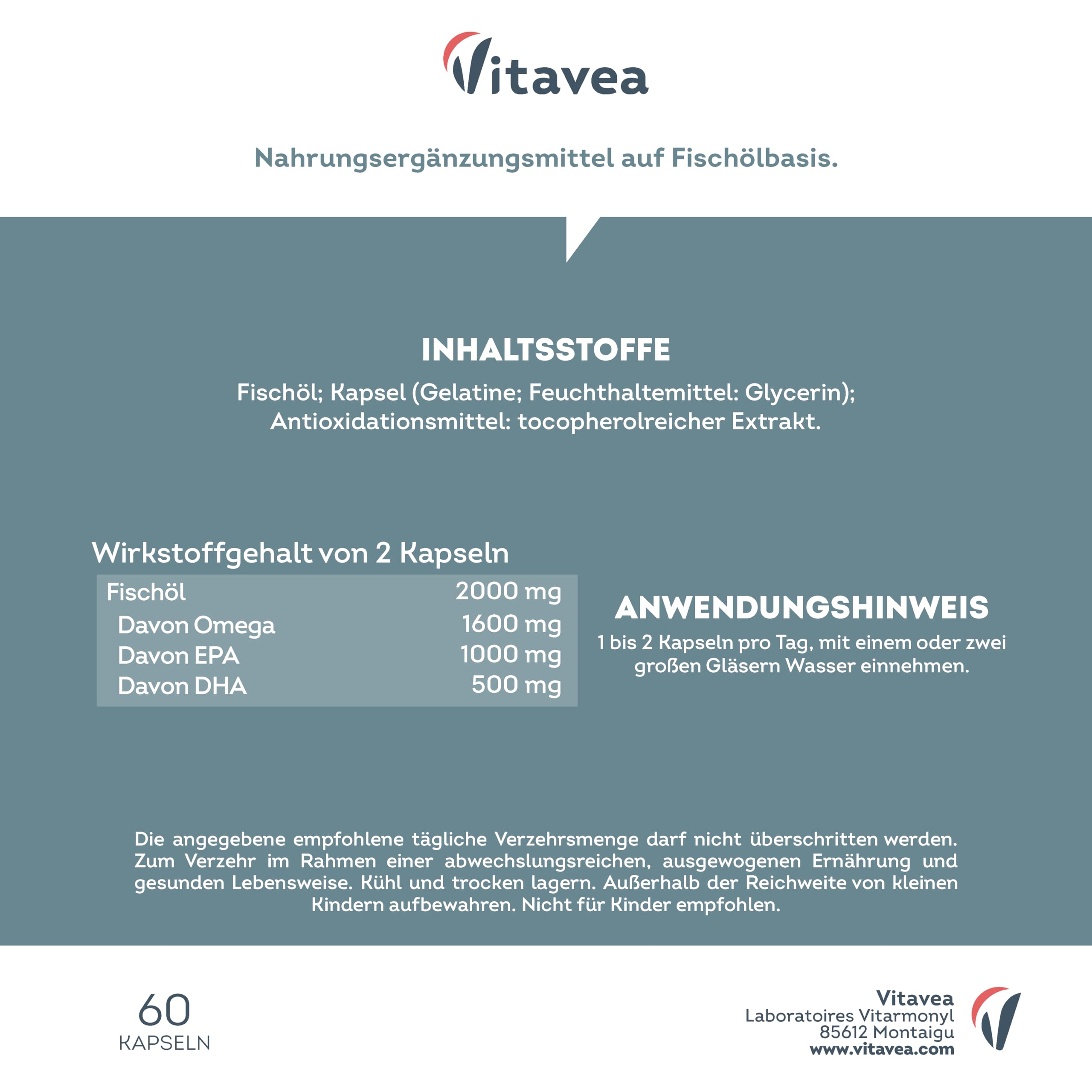 Omega 3 Wildfischöl 2000mg - 1000mg EPA, 500mg DHA - 60 Stück 9