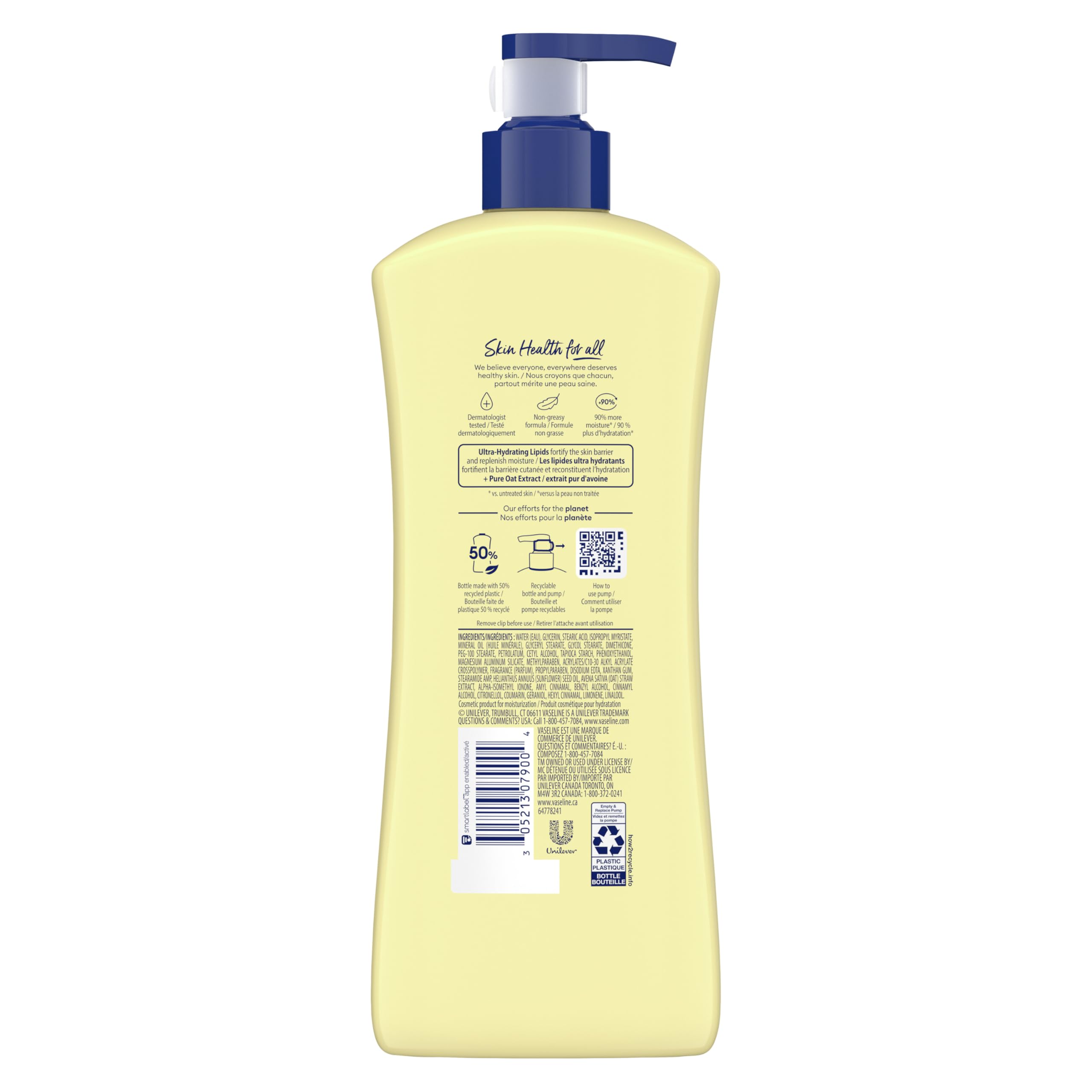 Vaseline Intensive Care Nourishing Moisture Body Lotion 3 Pk Made with Ultra-Hydrating Lipids + Pure Oat Extract for Dry Skin, for Nourished, Healthy-Looking Skin 20.3 oz