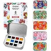 Grabie Pocket Watercolor Set,60 Colors Travel Watercolor Paint Bulk, Art Supplies for Painting, Great Watercolor Set for Artists, Amateur Hobbyists and Painting