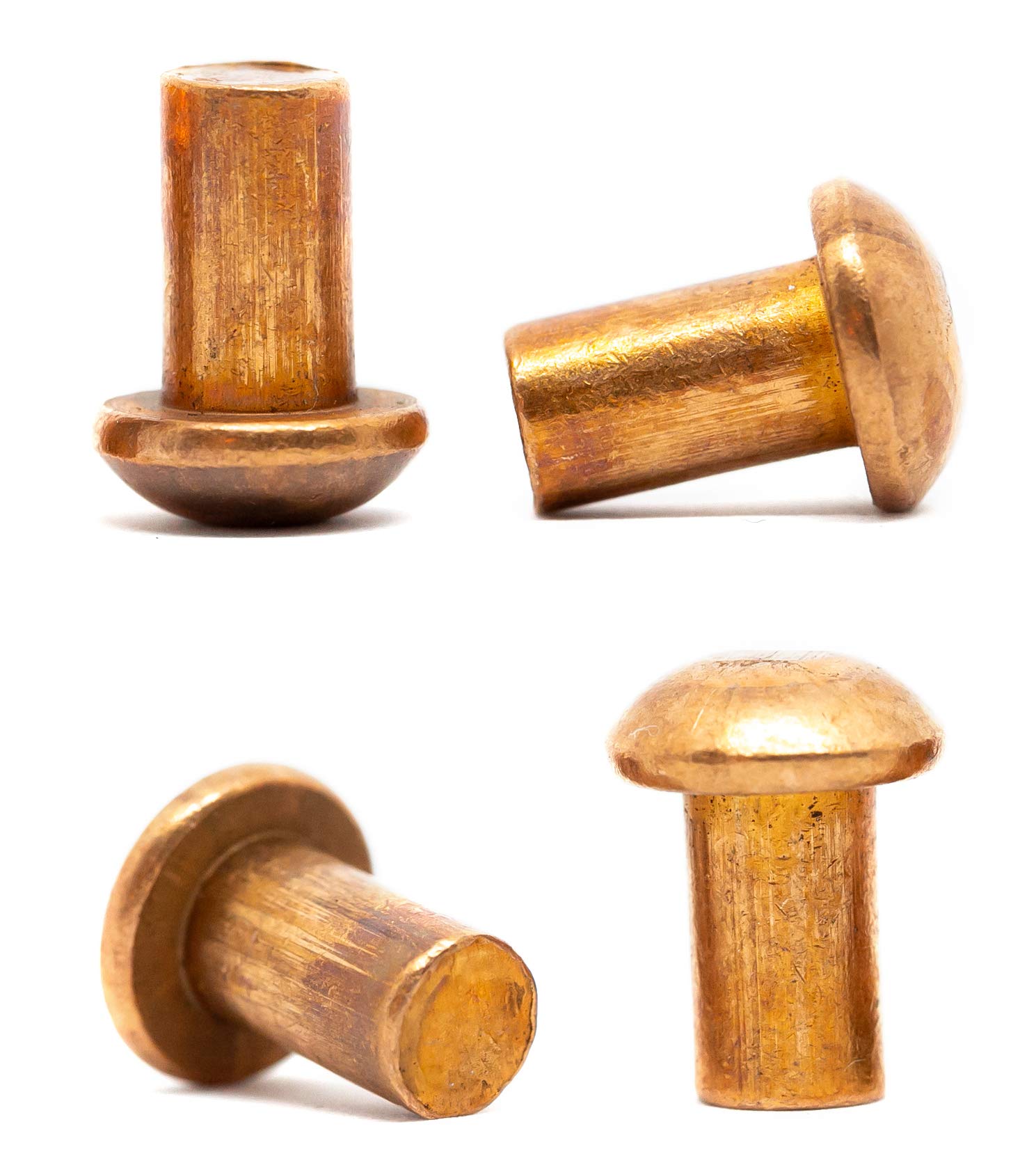 M6 (6mm x 10mm) Solid Copper Round Head Rivets DIN 660 (Pack of 20) D01D — image 1