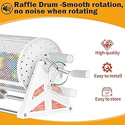 Raffle Drum, 7-Inch Raffle Ticket Spinner Drum with
