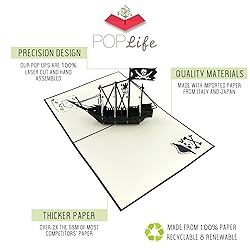 PopLife Black Pirate Ship Pop Up Card for All