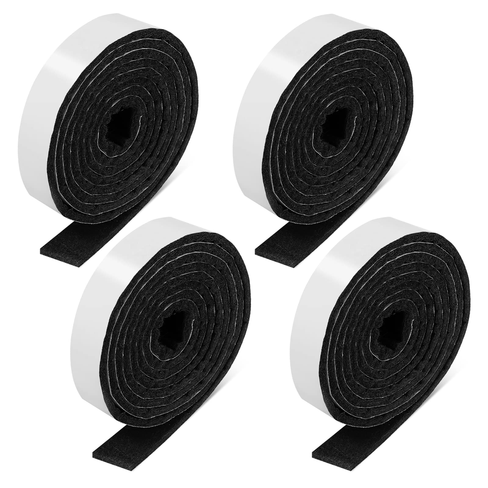 Photo 1 of Zonon 4 Rolls 1/2 x 240 Inch Felt Strips with Adhesive Backing Felt Tapes Rolls Furniture Self-Stick Heavy Duty Polyester for Protecting Furniture and DIY Adhesive(Black)