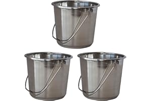 BUFFALO TOOLS SSB132SET Small Stainless Steel Bucket Set – 3Piece