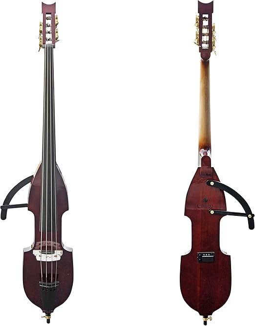 Cecilio Silent Electric Upright Double Bass, Mahogany