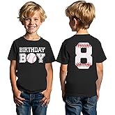 MODNTOGA Birthday Boy Shirt Boys Baseball T-Shirt 6th 7th 8th 9th 10th B-Day Party Tee Big Kid Short Sleeve 6-10 Years Tops