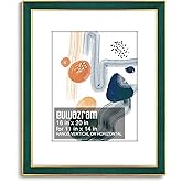 euwazram Suede 16x20 Frame - Single Frame, Christmas Elegant Green 16 x 20 Poster Frame with Mat for 11x14, 16x20 Picture Frames for Artwork, Puzzles, Photos and Movie Posters