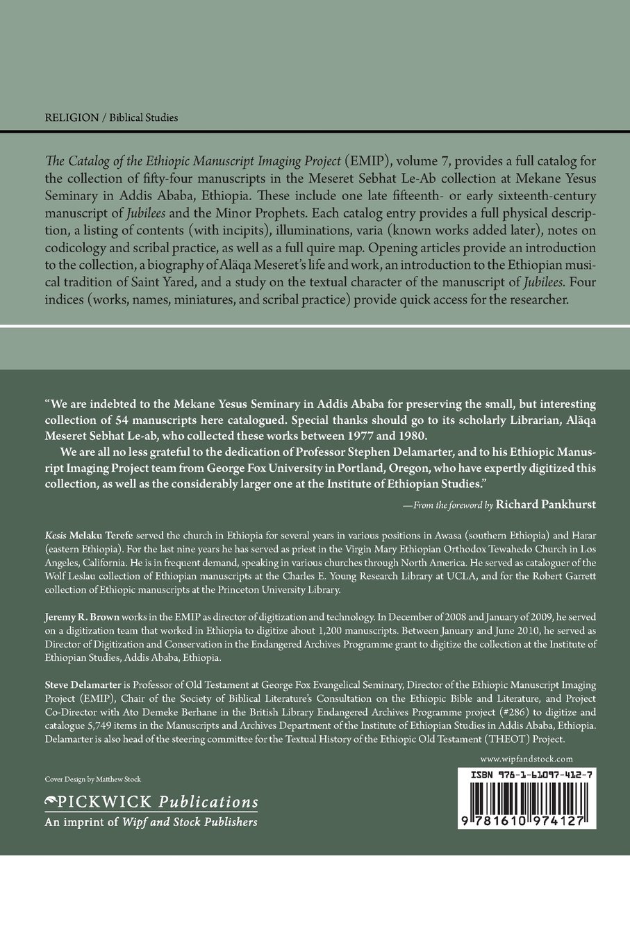Imaging of ... Catalogue Volume the Project: Manuscript Ethiopic
