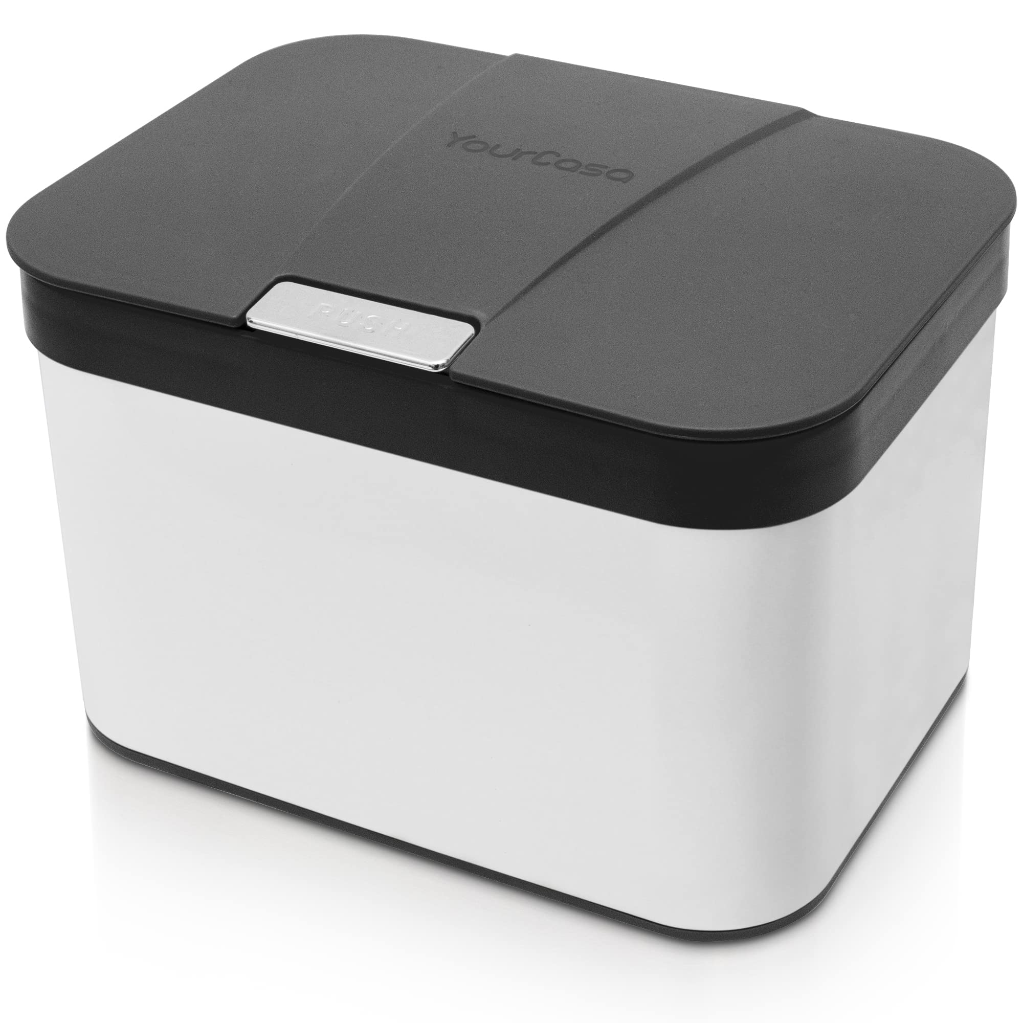 YourCasa® Compost Bin, 4.3 L, Stainless Steel Organic Waste Bin with Lid, Black