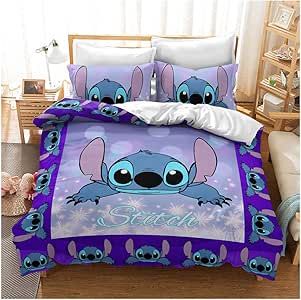 HOXMOMA Juego de Cama temática Lilo and Stitch, Funda nórdica de