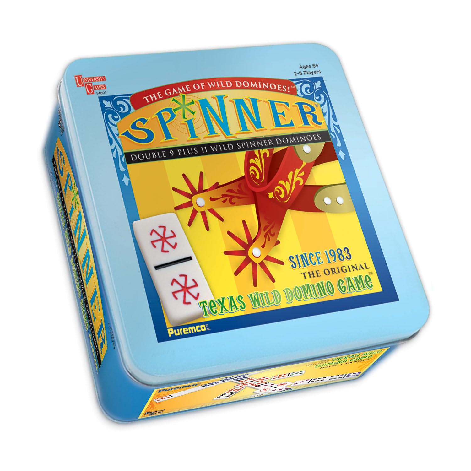 Regal Games Wild Spinner Dominoes - Fun Family Game for 2-8 Players, Includes Score Pad & Rules, Compatible with Spinner & Double 9