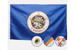 AGUIFLGS Double Sided Minnesota State Flag 3x5 Outdoor The Longest Lasting MN Flags Heavy Duty 210D Nylon, Sewn Stripes, Embroidered Star, Stronger Brass Grommets,4 Stitched Hemming, Perfect for Outside