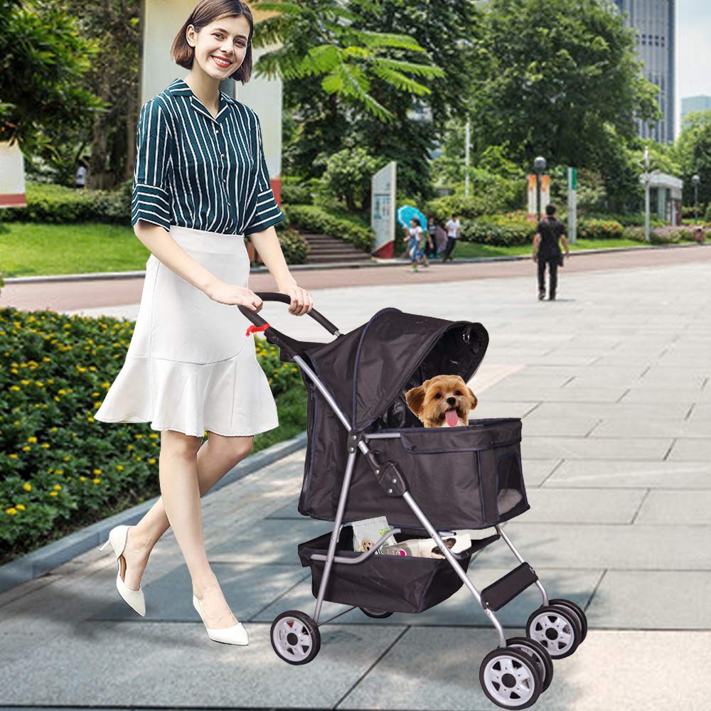 Buy 4 Wheels Dog Stroller Cat Stroller with Detachable Carrier Pet