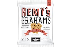 The Safe + Fair Food Company Remy's Grahams – Nut Free Graham Crackers – Non GMO, Whole Grain, Clean Label Snacks - Cinnamon, 36 Count
