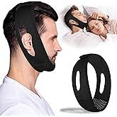 Chin Strap for Sleeping - Anti Snoring Devices - Comfortable Stop Snoring Solution - Adjustable Breathable Sleep Apnea Devices - Simple and Effective Anti Snoring Chin Strap (Black)