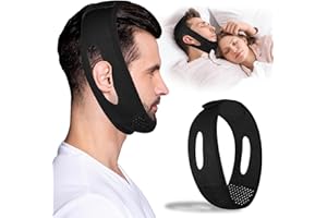 LUNIA Chin Strap for Sleeping - Anti Snoring Devices - Comfortable Stop Snoring Solution - Adjustable Breathable Sleep Apnea Devices - Simple and Effective Anti Snoring Chin Strap -（Black）