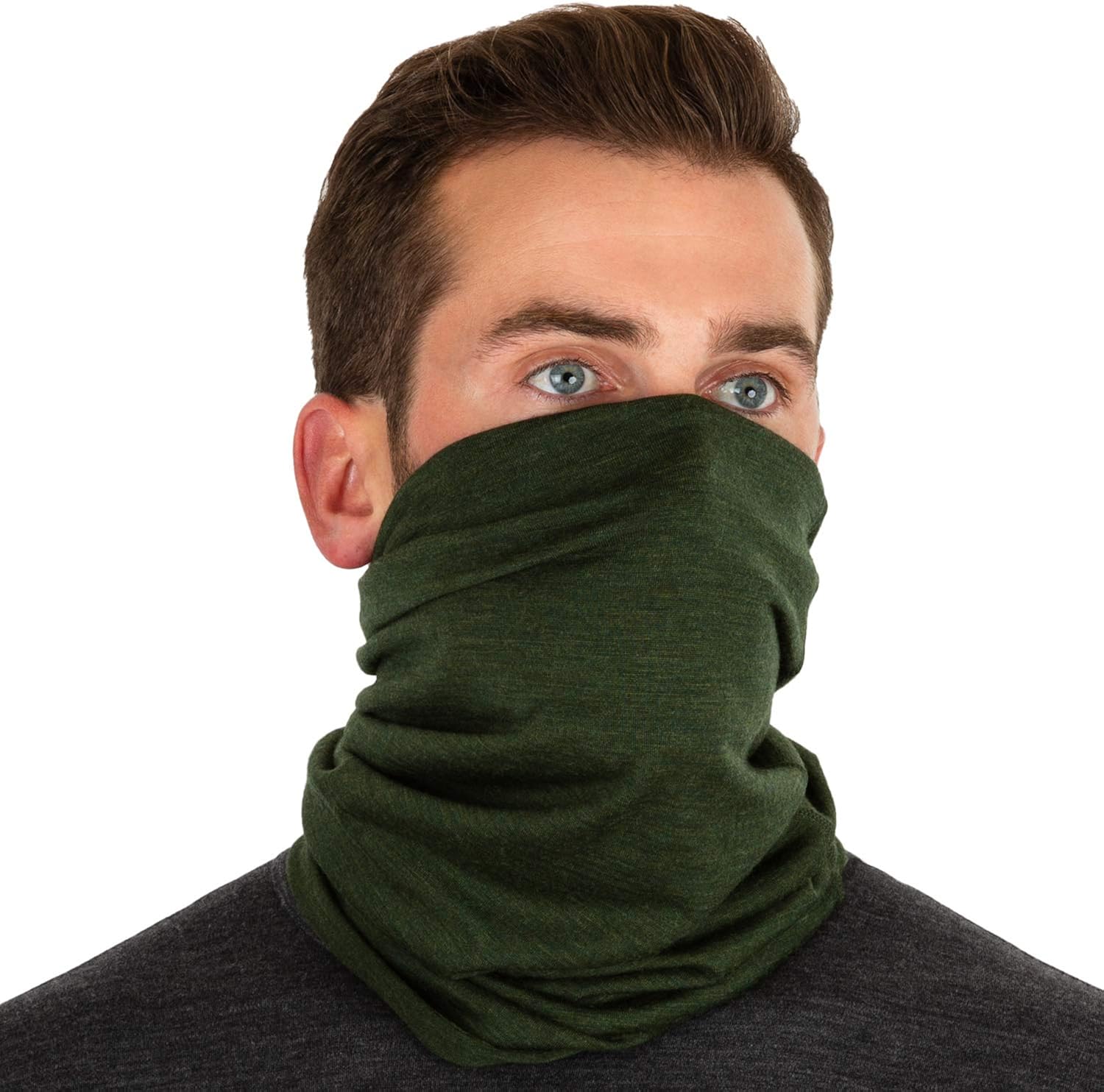 MERIWOOL Unisex Merino Wool Neck Gaiter - Black: Clothing