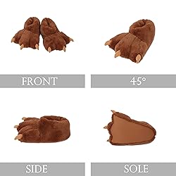 Aopuro Women Plush Animal Paw Slippers Funny
