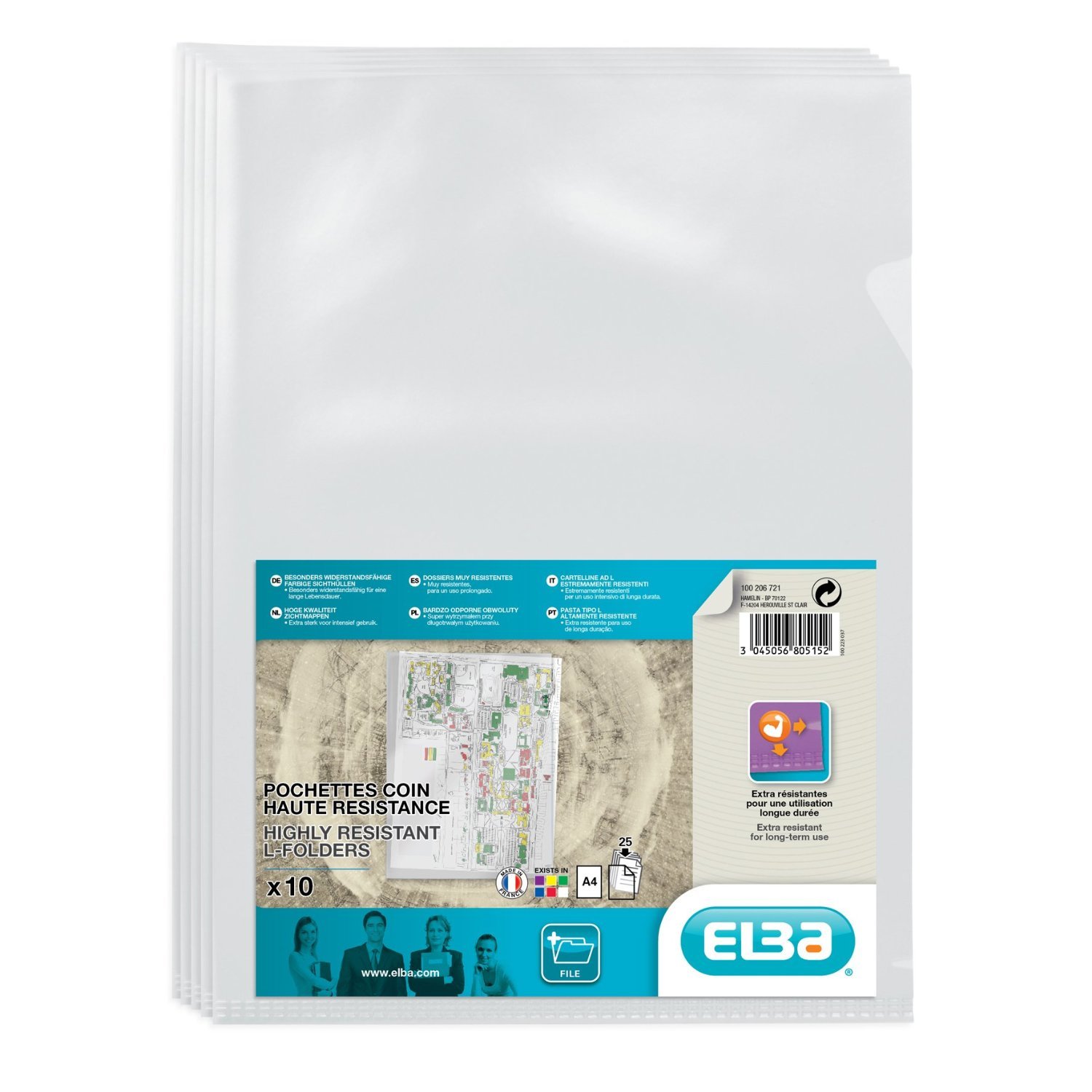 Elba Corner-Opening Document Covers A4 PVC 15/100 Pack of 10