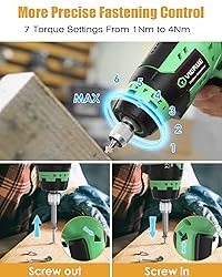 VIGRUE Cordless Screwdriver, Rechargeable Electric