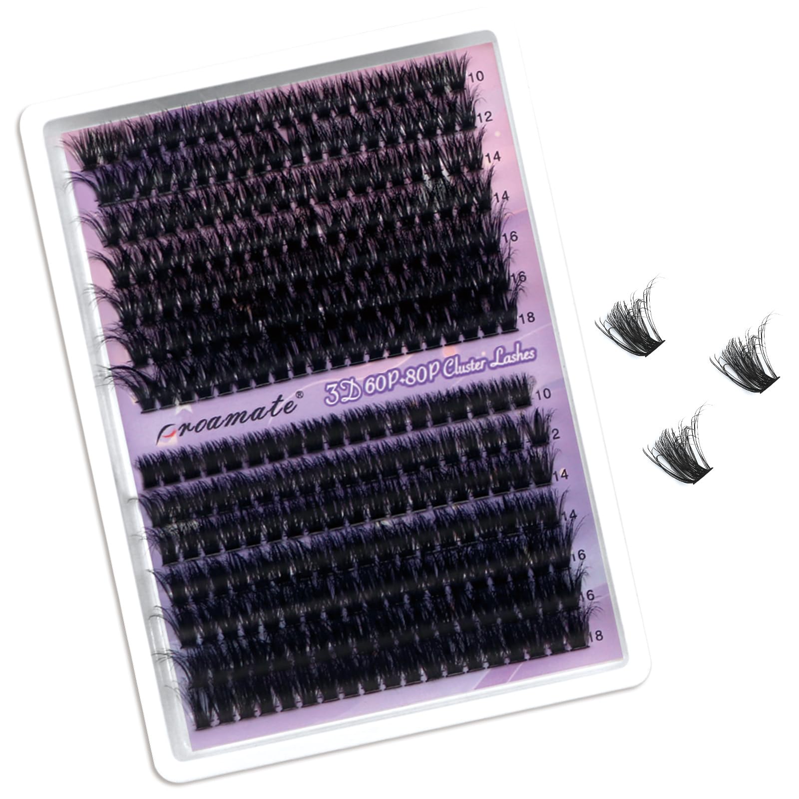Proamate Individual Cluster Lashes DIY Eyelash Soft Natural Easy Fan Lash False Lashes for Personal Use at Home (3D Fluffy 60D+80D)
