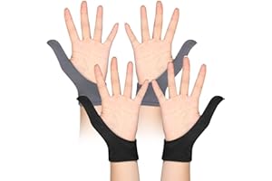 Ramede 2 Pairs Adult Thumb Guard Habit Stop Thumb Sucking Black and Grey Finger Guard Glove for Helping Stop Hair Pulling and