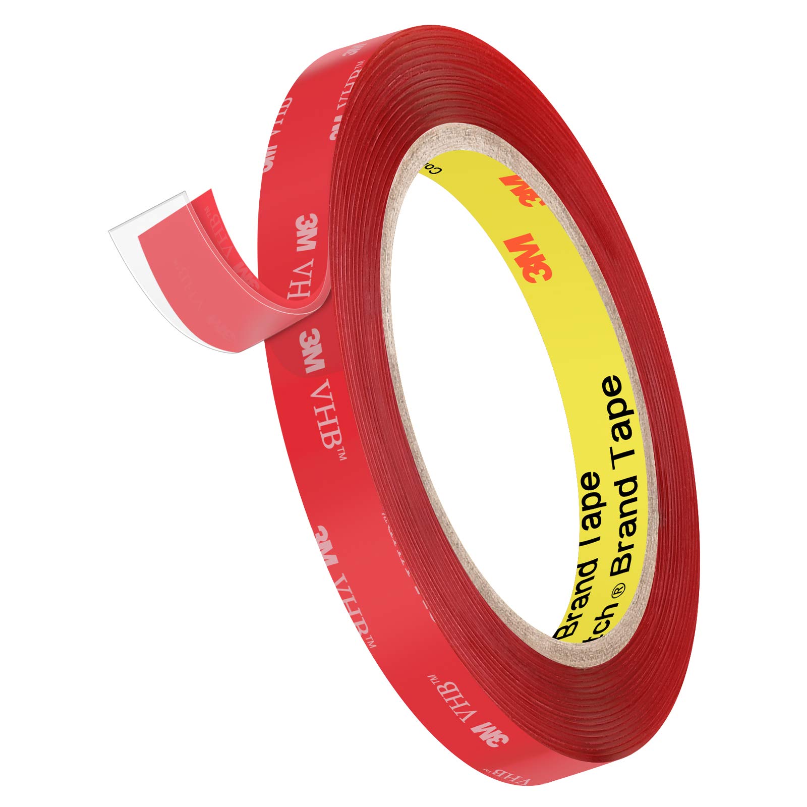 Roseberry Double Sided Heavy Duty Mounting Tape, Easy Peel Waterproof VHB Foam Tape, 4.8m Length, 10mm Width,1mm Thickness for Car,Home and Office Deco