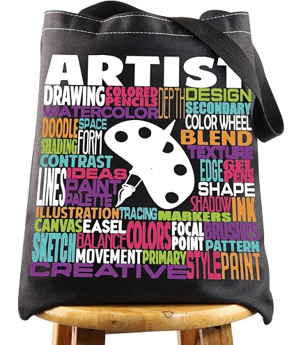 CafePress Artist At Work Tote Bag - Natural Canvas Reusable Shopping Bag (Small Or Medium)