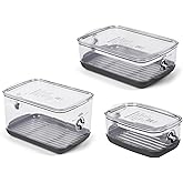 Progressive ProKeeper Stackable Produce ProKeeper Storage Container with Stay-Fresh Vent System (PKS-3PC-Produce+)