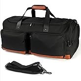 Ezday Duffle Bag for Travel, 55L Travel Duffel Bags, Weekender Overnight Carry on Travel Bag for Men & Women on Traveling, Camping, Sporting, Business (Black, 55L)