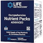 Life Extension Comprehensive Nutrient Packs Advanced, Curcumin, Fish Oil, multivitamin, CoQ10, multis and Supplements, 30 on-The-go Packets, Gluten-Free, Non-GMO