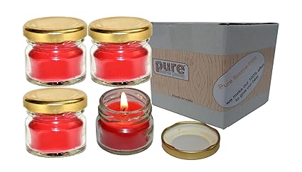 Pure Source India Scented Mini Jar Candle 30 Gram Each Set Of 4 Pcs Rose Fragrance