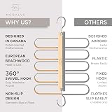 MORALVE Trousers Hangers Space Saving Beechwood 360° Swivel (1 Pack) view 5