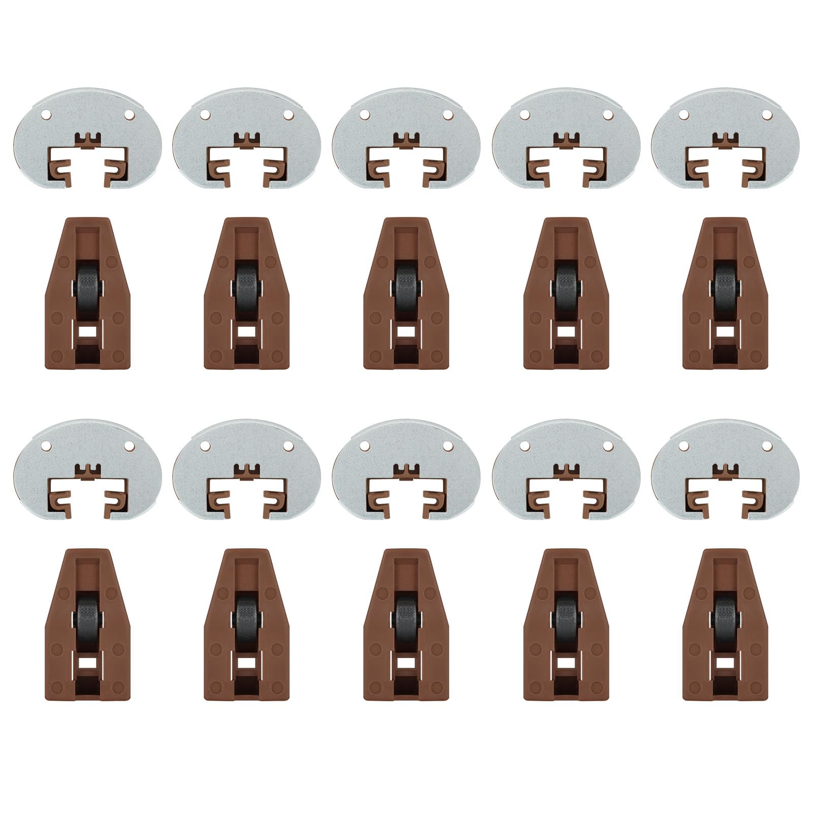 View 1 of LONTAN 10 Pack Drawer Track Guide and Glides with Wheel and Metal Backing Drawer Stop for Commercial kenlin Rite-Trak II 168 Replacement Repair Part for Dresser Center Mount Drawer Slides
