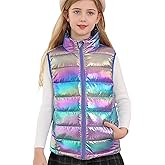 Cutemile Girls Boys Puffer Vest Kids Winter Metallic Sleeveless Jacket 5-12 Years