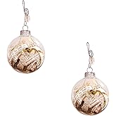 Dorinta Handmade Antique Rescued Bible Glass Globe Christmas Ornaments - Tree Decor with Faith Charm - Hanging Accessories For Home, Room, Office, Church - Unique Gift for Friends, Family, Pastor