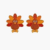 Thanksgiving Turkey Earrings for Women - Cute Turkey Style Studs Fall Earring Jewelry