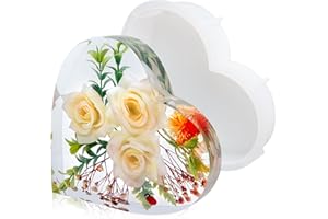 YOILES Resin Molds Silicone,Epoxy Resin Casting Craft Mold for Flower Preservation Bookends DIY Art (Heart)